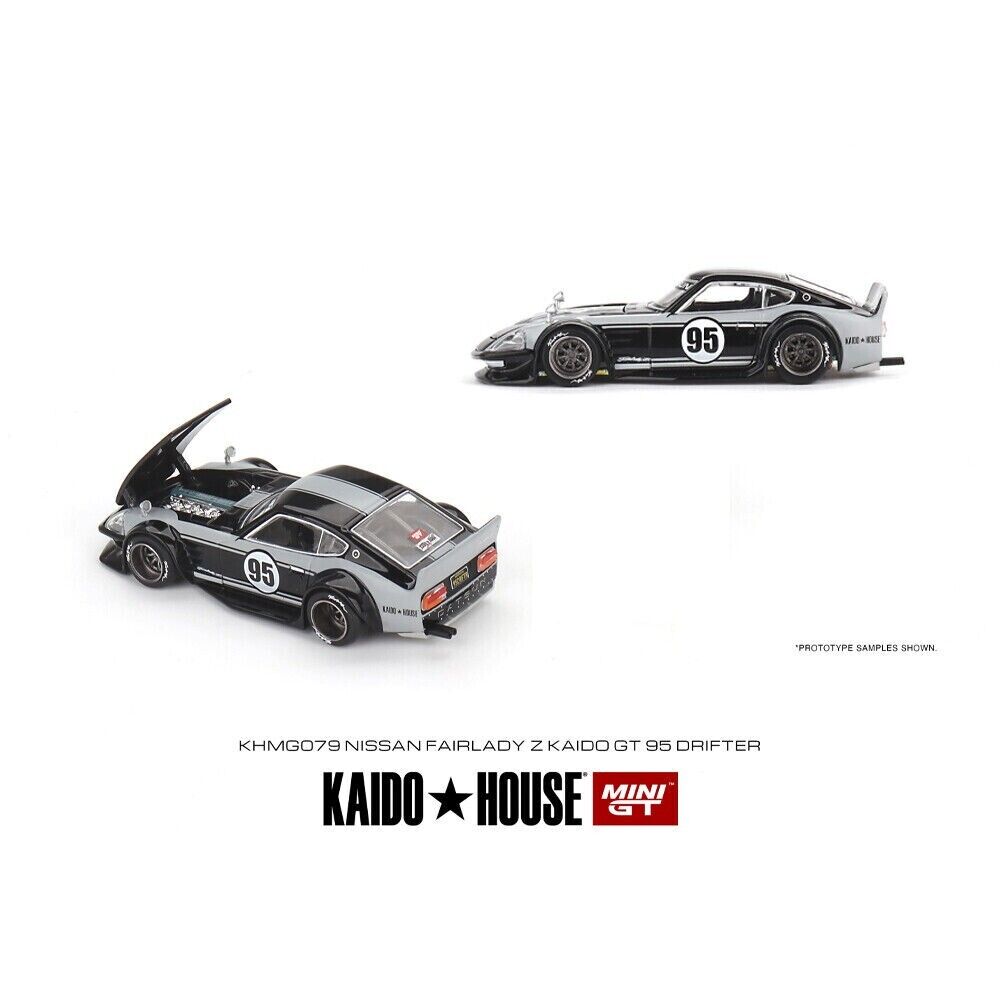 Mini GT 1:64 Scale Kaido House Datsun Fairlady Z GT 95 Drifter V1 Black Grey (RHD) - KHMG079