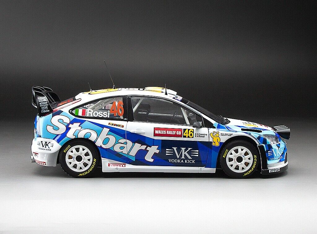SunStar 1:18 Ford Focus RS WRC07 – #46 V.Rossi/C.Cassina – 2008 Wales Rally GB, Stobart