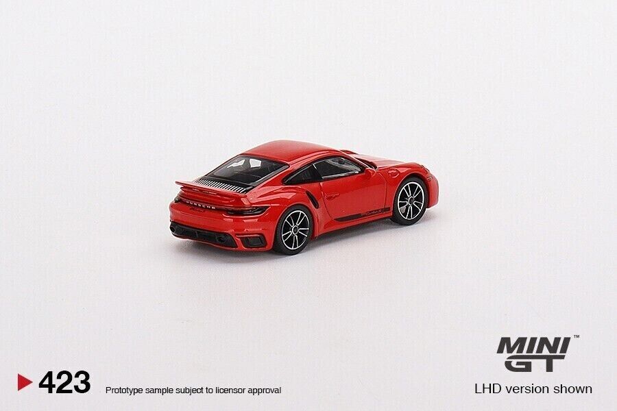 Mini GT 1:64 Diecast Car Porsche 911 Turbo S Guards Red (RHD) 423