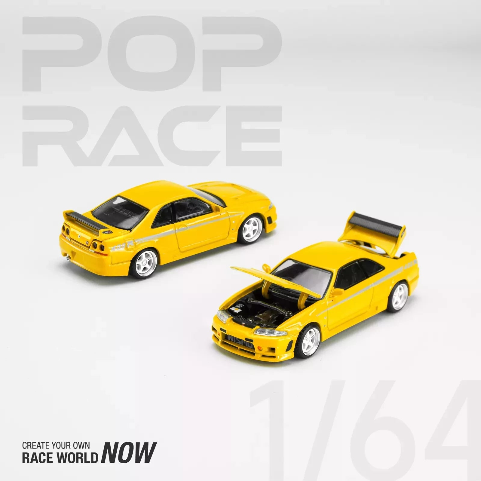 Pop Race 1:64 Diecast - Nissan GT-R Nismo 400R, Yellow- PR64-53