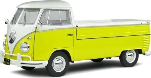SOLIDO 1:18 Scale Diecast Model Car, Volkswagen VW T1 Pick Up 1950 Yellow/White