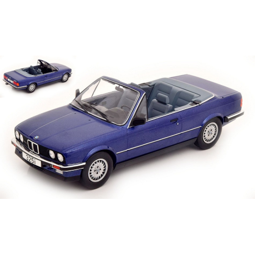 MCG 1:18 Scale Diecast Model, BMW 325i (E30) CONVERTIBLE METALLIC Blue