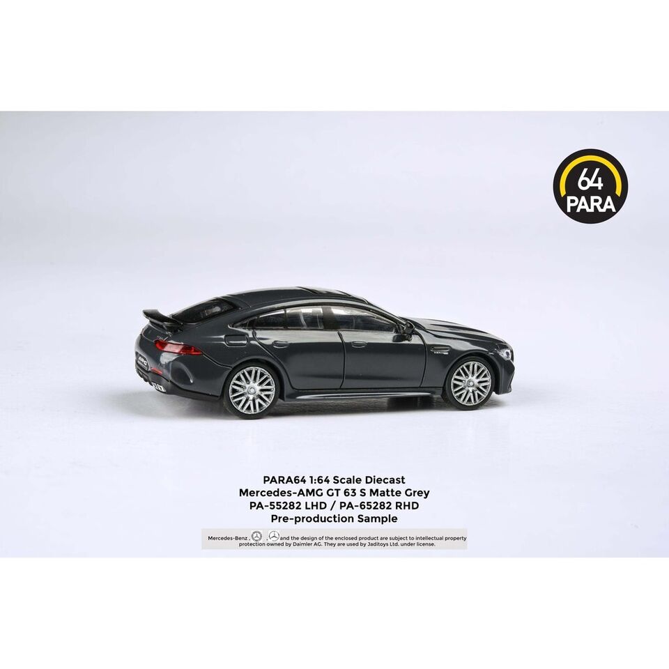PARA64 1:64 Scale Diecast Model Car - Mercedes AMG GT 63 in Matte Grey - LHD