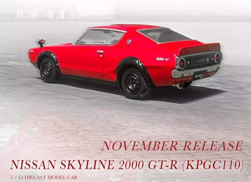 INNO64 1:64 Nissan Skyline GT-R (KPGC110), Red - IN64-KPGC110-RED