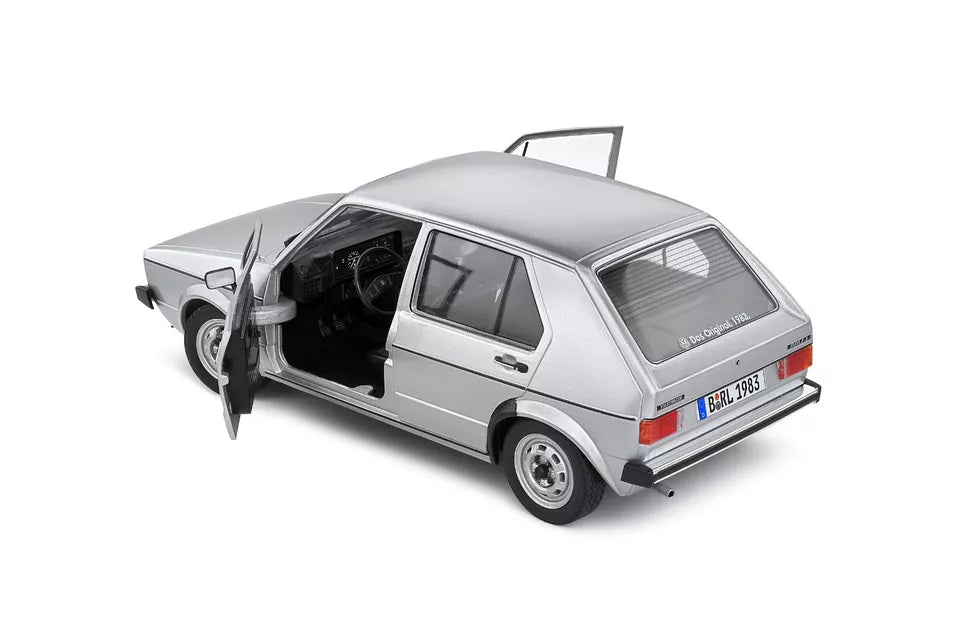 SOLIDO 1:18 Diecast, 1983 VOLKSWAGEN GOLF L, Gris Metal (Silver) - S1800214