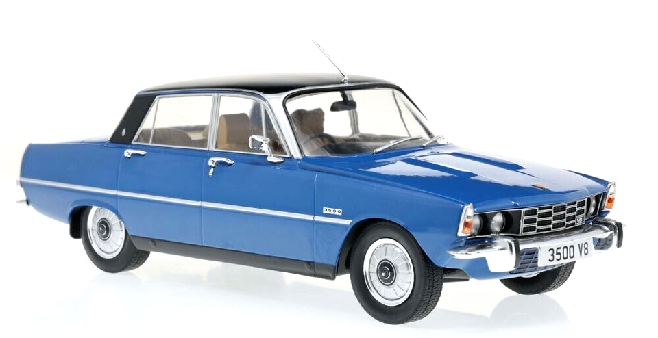 MCG 1:18 Scale Diecast Model Car - Rover 3500 (P6) Blue/Matt Black