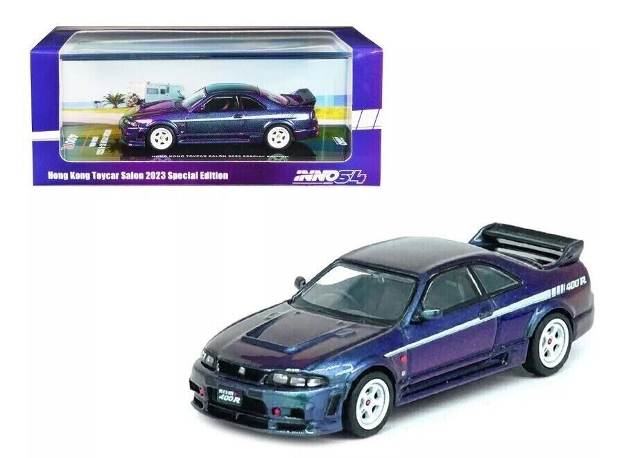 INNO64 1:64 NISSAN SKYLINE GT-R (R33) Nismo 400R Midnight Purple II Hong Kong Toycar - 400RHKTS23