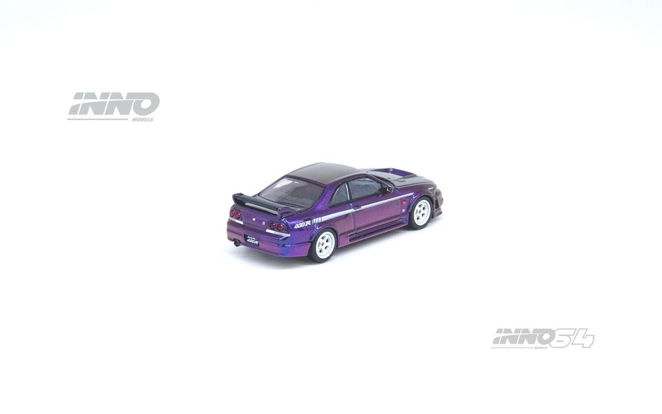 INNO64 1:64 NISSAN SKYLINE GT-R (R33) Nismo 400R Midnight Purple II Hong Kong Toycar - 400RHKTS23