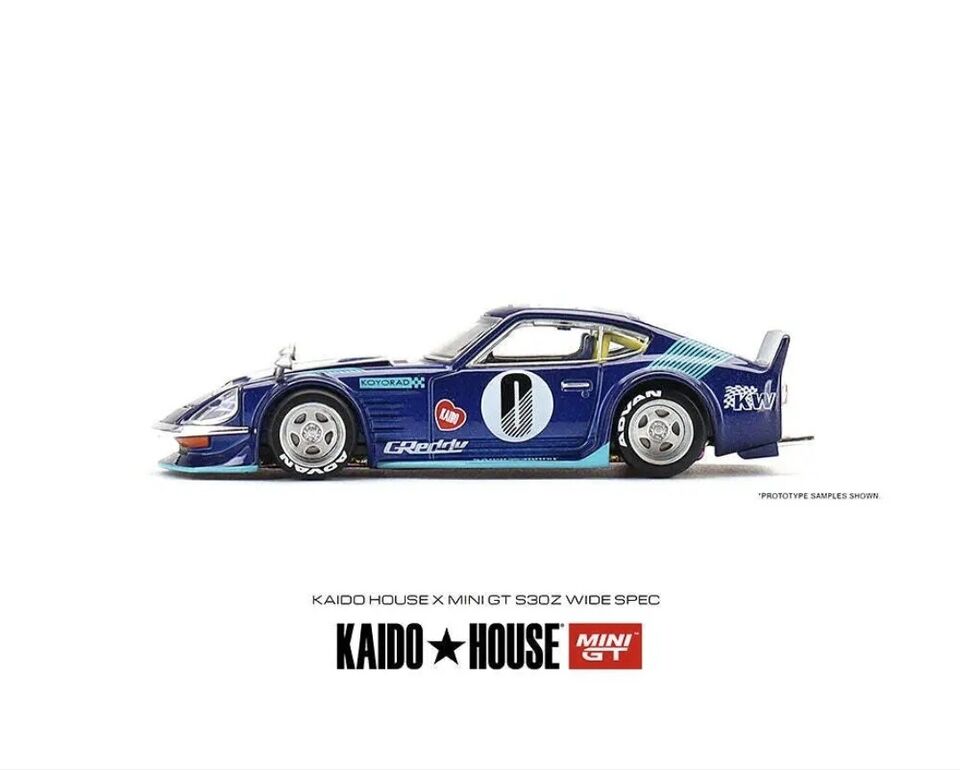 Mini GT 1:64 Scale Kaido House Datsun Fairlady Z S30Z Wide Spec Blue KHMG024