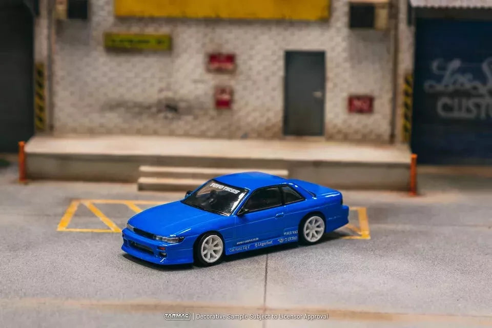 TARMAC WORKS 1:64 Scale Diecast, VERTEX Nissan Silvia S13 Blue Metallic, Toyo Tyres - T64G-025-BL