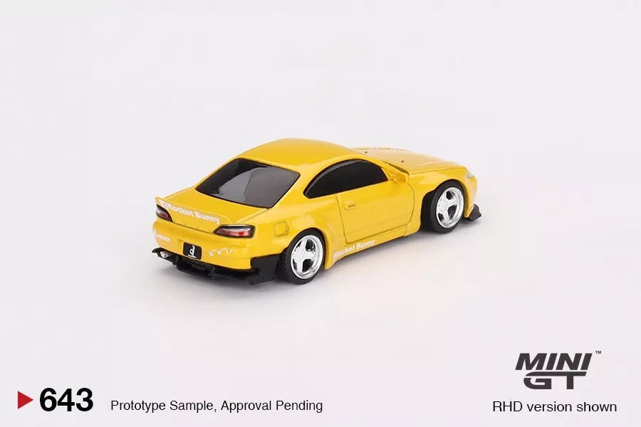 Mini GT 1:64 Diecast Car - Nissan Silvia (S15) Rocket Bunny, Bronze Yellow (RHD) - 643-R