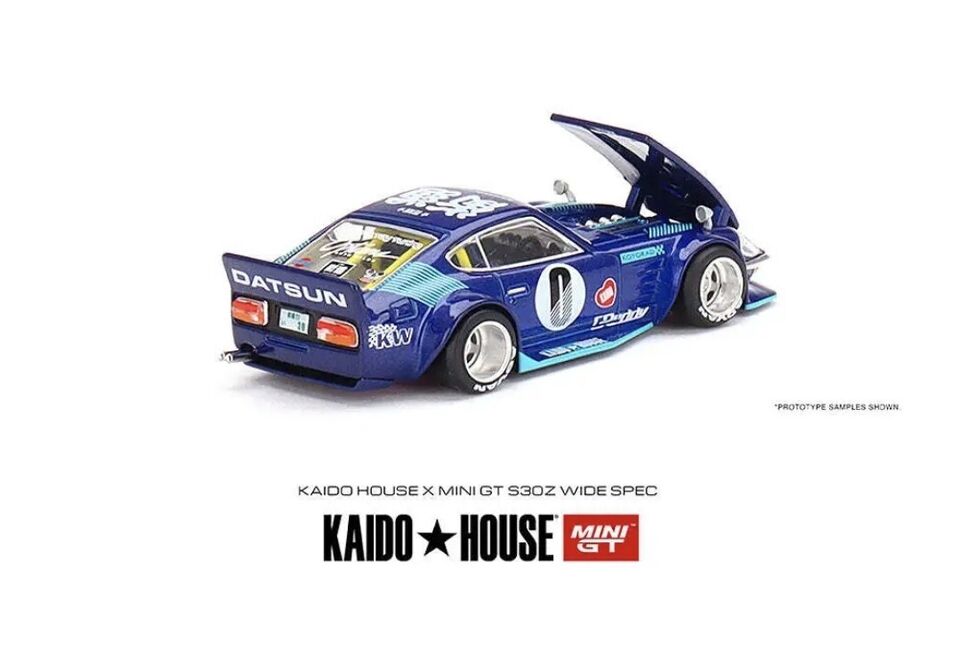 Mini GT 1:64 Scale Kaido House Datsun Fairlady Z S30Z Wide Spec Blue KHMG024