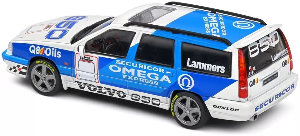 SOLIDO 1:43 Diecast, Volvo 850 T-5R 2.3i 20v Turbo Tribute, White/Blue - S4310604