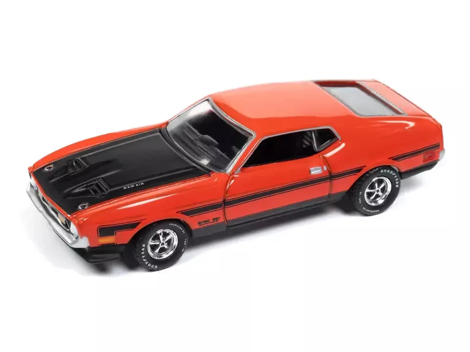 AutoWorld 1:64 Scale Mecum Auctions 1971 Ford Mustang Boss 351 (Calypso Coral) - AWSP159