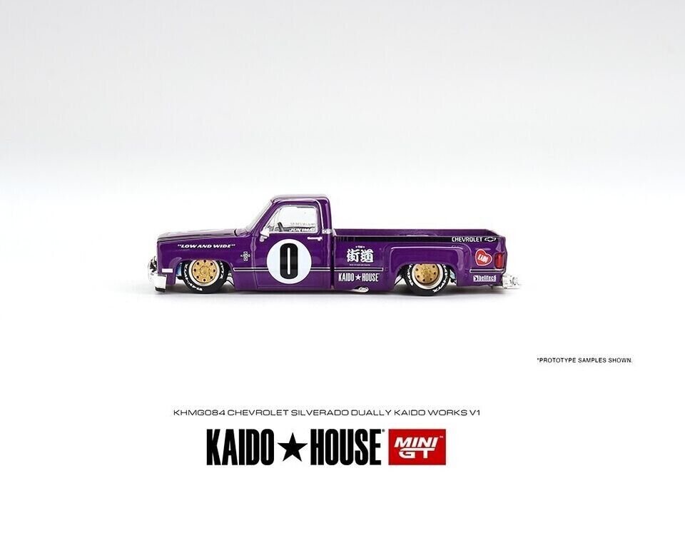 Mini GT 1:64 Kaido House Chevrolet Silverado Pick Up KAIDO V1 Purple - KHMG084