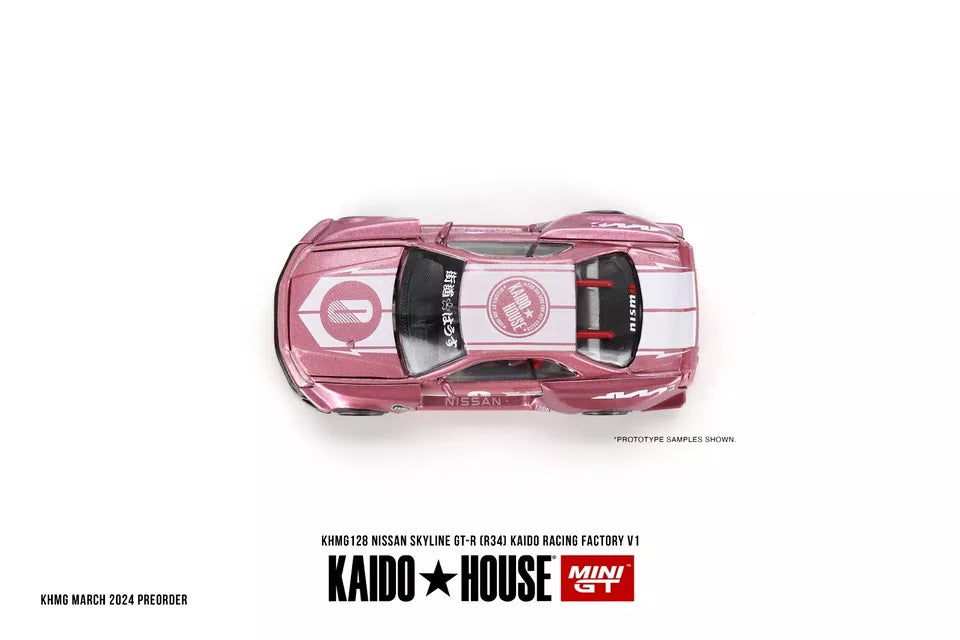 Mini Gt Kaido House 1:64 Nissan Skyline GT-R (R34) Kaido Racing Factory V1 - KHMG128