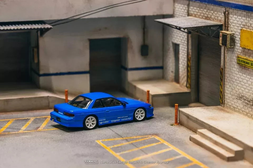 TARMAC WORKS 1:64 Scale Diecast, VERTEX Nissan Silvia S13 Blue Metallic, Toyo Tyres - T64G-025-BL