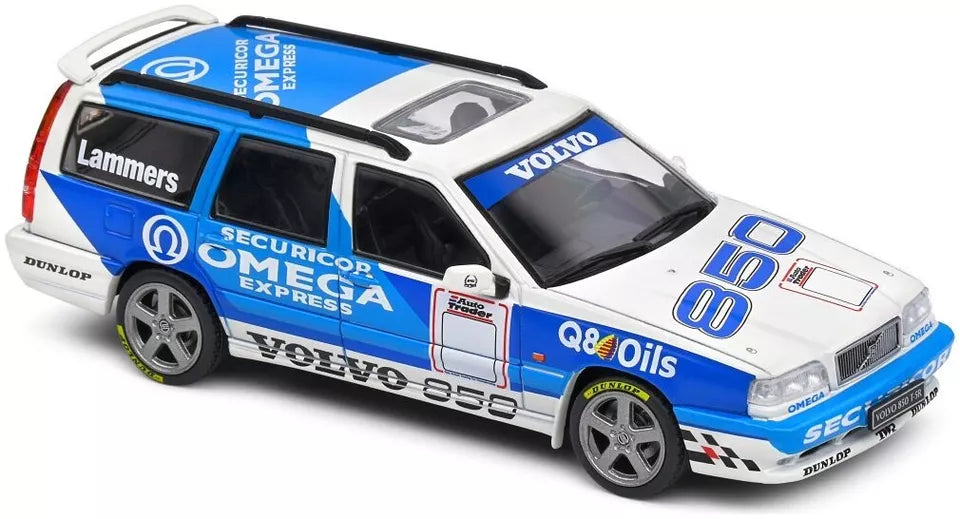 SOLIDO 1:43 Diecast, Volvo 850 T-5R 2.3i 20v Turbo Tribute, White/Blue - S4310604