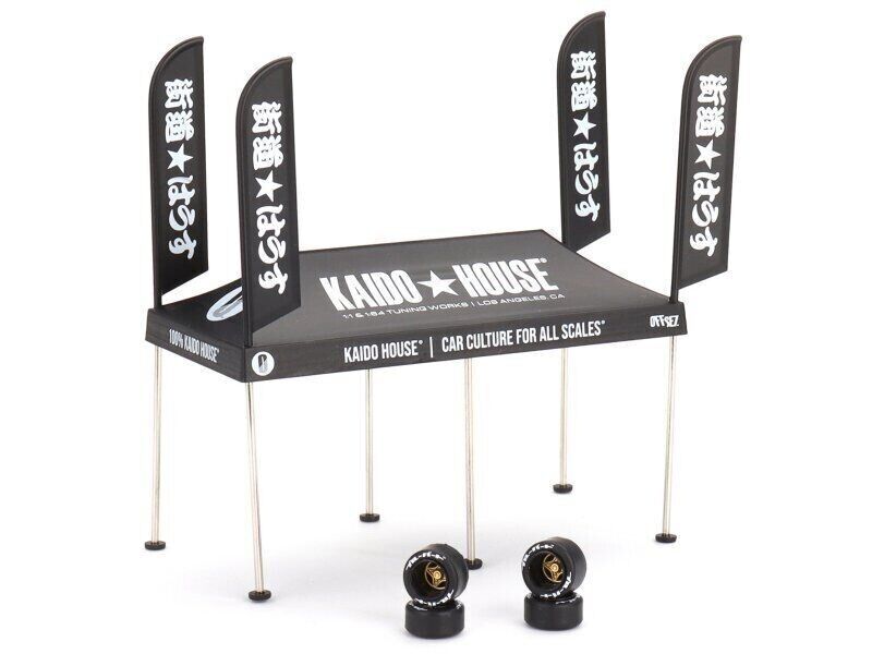 Mini GT 1:64 Kaido Tent v1 with set of rims, Black/White - MGTKHMG061