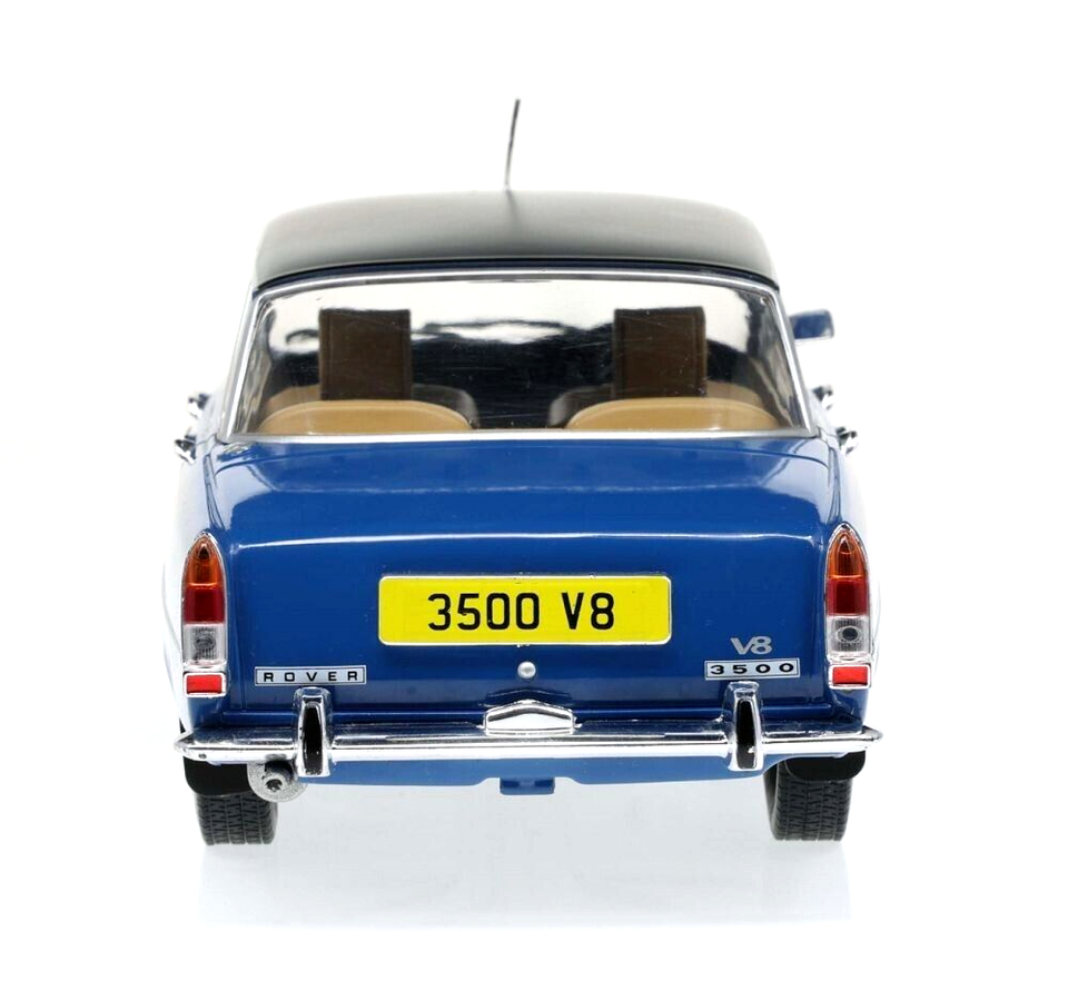 MCG 1:18 Scale Diecast Model Car - Rover 3500 (P6) Blue/Matt Black