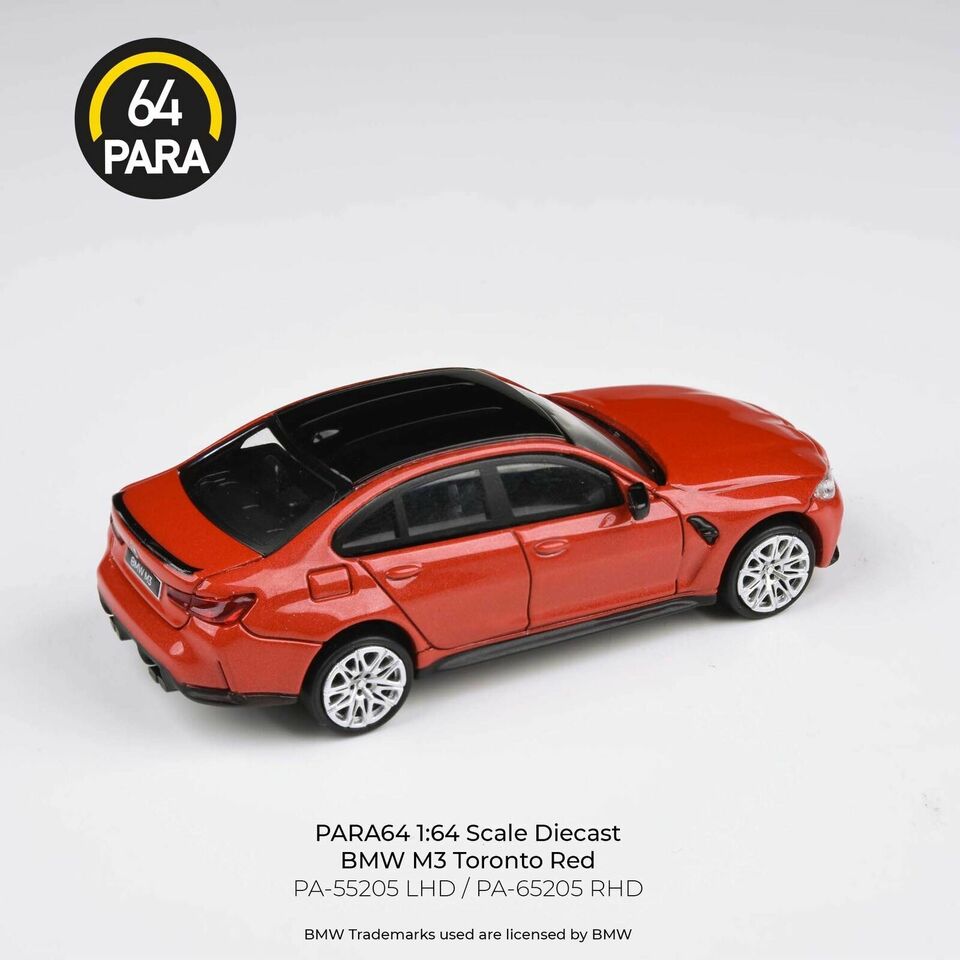 PARA64 1:64 Scale Diecast Model Car - BMW M3 G80 in Toronto Red - RHD