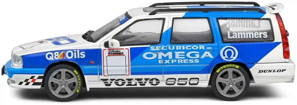 SOLIDO 1:43 Diecast, Volvo 850 T-5R 2.3i 20v Turbo Tribute, White/Blue - S4310604