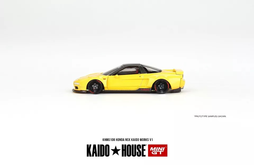 Mini Gt Kaido House 1:64 Honda NSX Kaido V1, Yellow - KHMG108