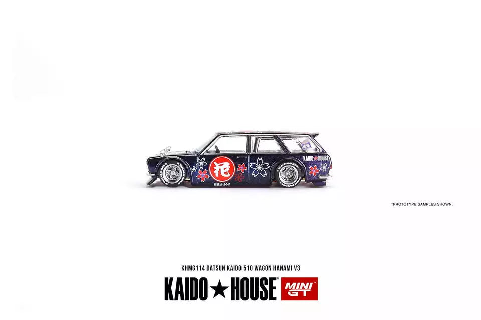 Mini GT 1:64 Scale Kaido House Datsun 510 Wagon Hanami V3,Purple - KHMG114