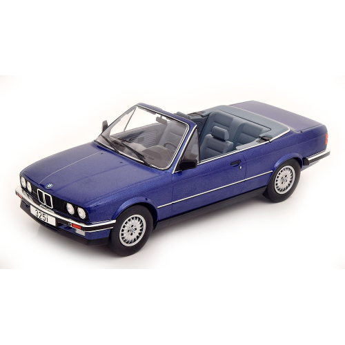 MCG 1:18 Scale Diecast Model, BMW 325i (E30) CONVERTIBLE METALLIC Blue