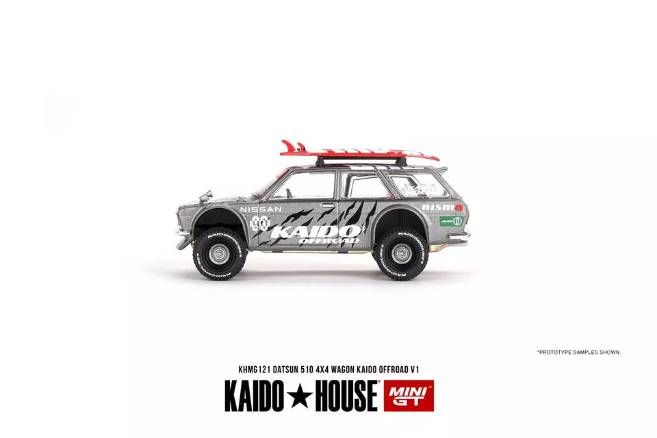 Mini GT 1:64 Datsun KAIDO 510 Wagon 4x4 Off Road V1, Grey - KHMG121