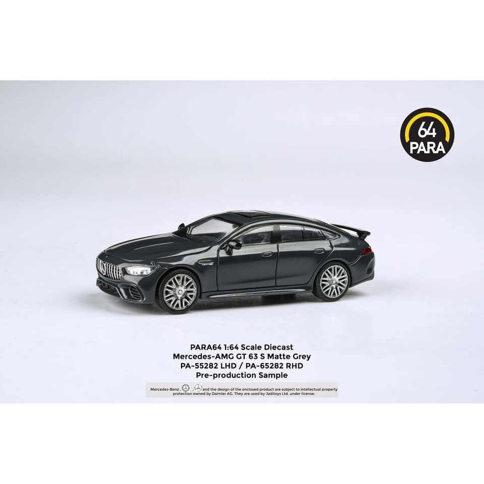 PARA64 1:64 Scale Diecast Model Car - Mercedes AMG GT 63 in Matte Grey - LHD