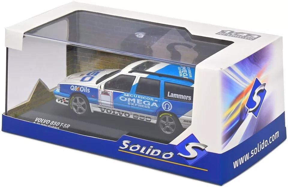 SOLIDO 1:43 Diecast, Volvo 850 T-5R 2.3i 20v Turbo Tribute, White/Blue - S4310604