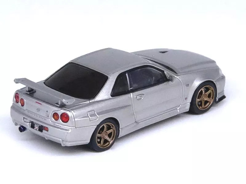 Inno64 1:64 Diecast - Nissan Skyline GT-R (R34) V-Spec II, Silver - in64-R34VS-SIL