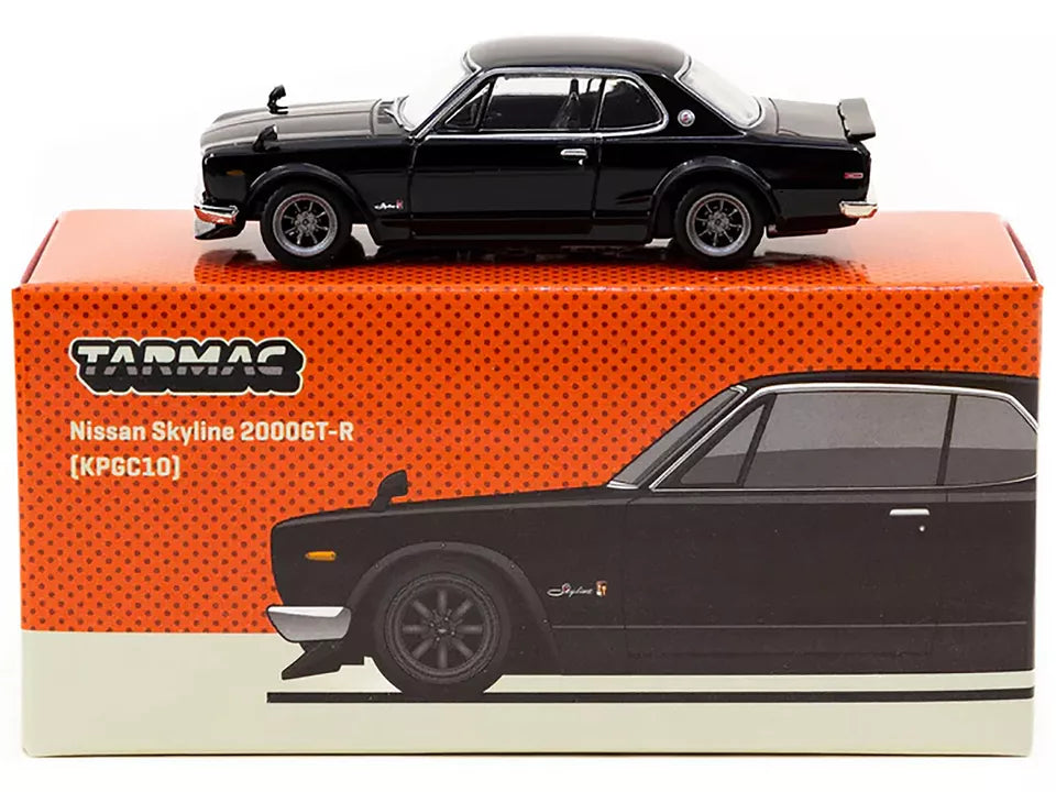TARMAC WORKS 1:64 Scale Diecast, Nissan Skyline 2000GT-R (KPGC10), Black - T64G-043-BL