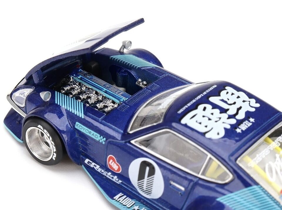 Mini GT 1:64 Scale Kaido House Datsun Fairlady Z S30Z Wide Spec Blue KHMG024
