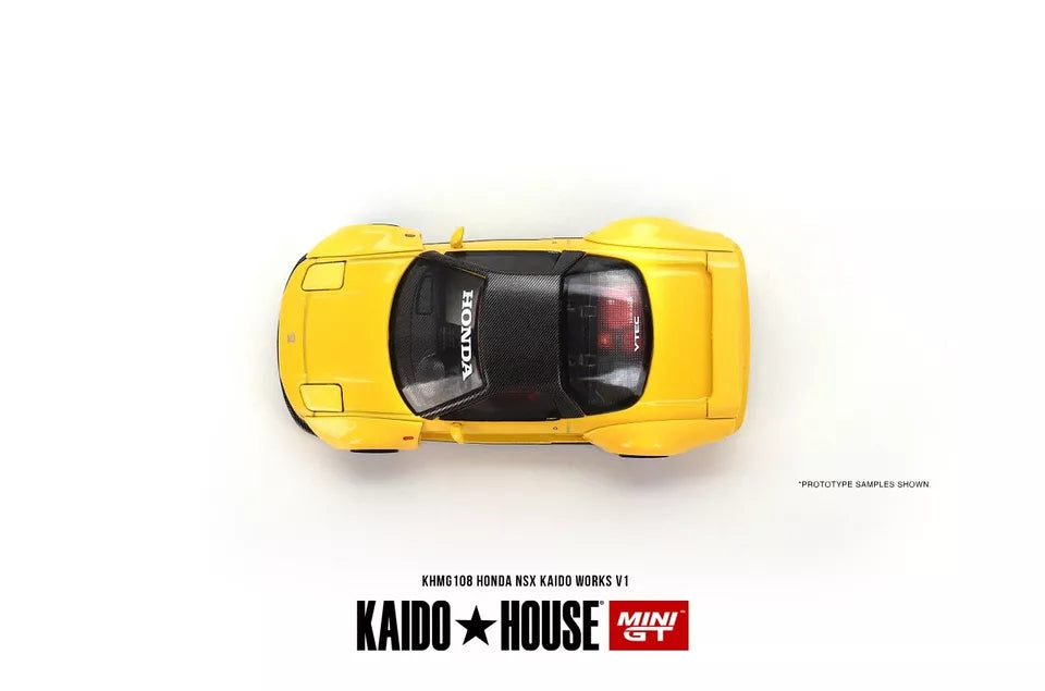 Mini Gt Kaido House 1:64 Honda NSX Kaido V1, Yellow - KHMG108