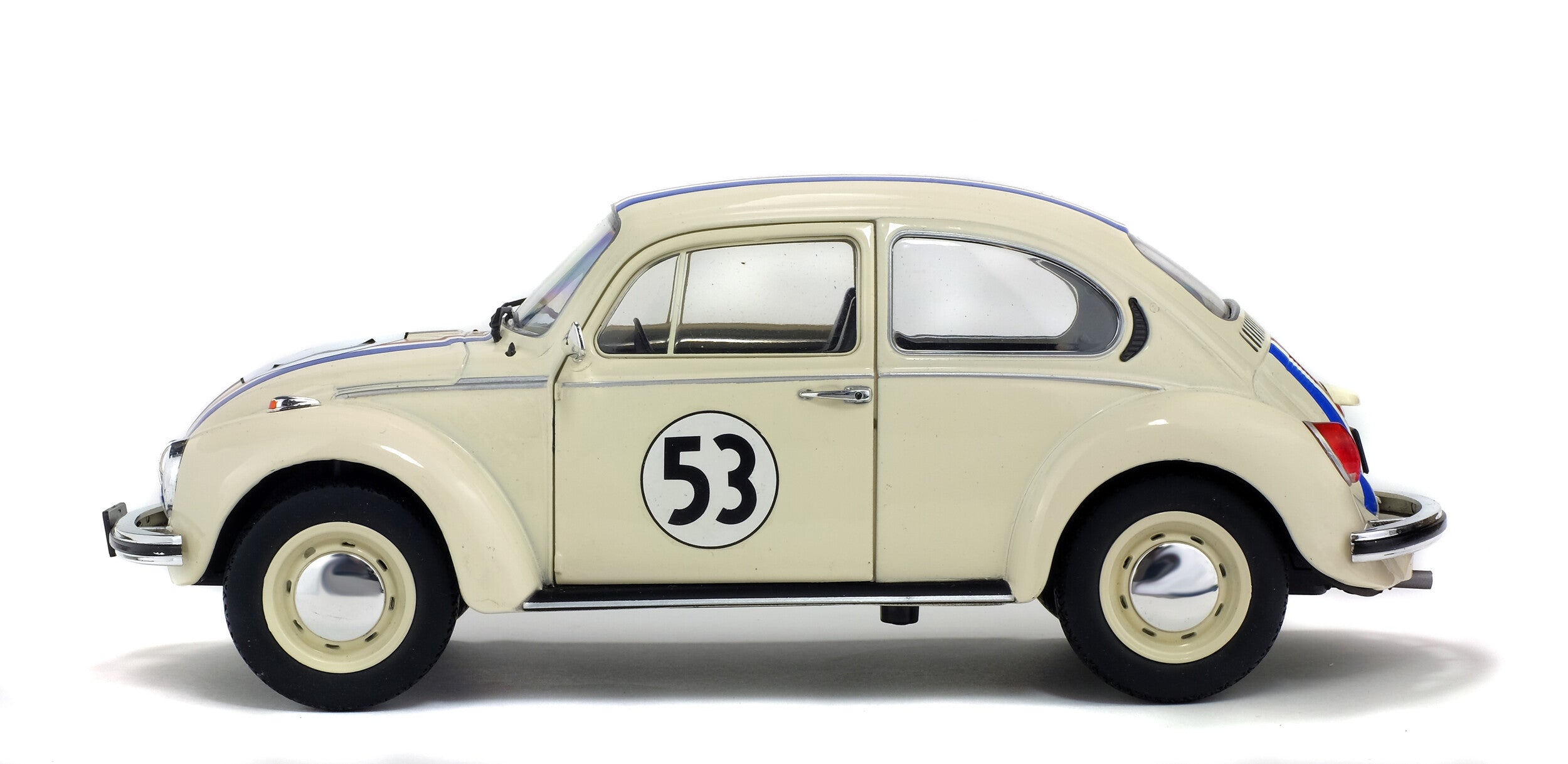 Solido 1:18 Diecast - 1975 VW Beetle 1303, Herbie Racer 53, White - S1800505