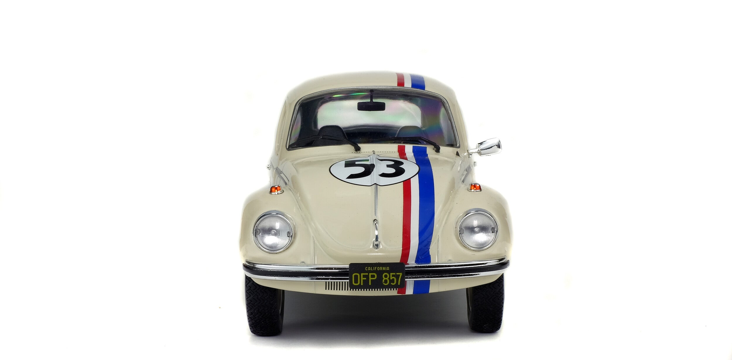 Solido 1:18 Diecast - 1975 VW Beetle 1303, Herbie Racer 53, White - S1800505