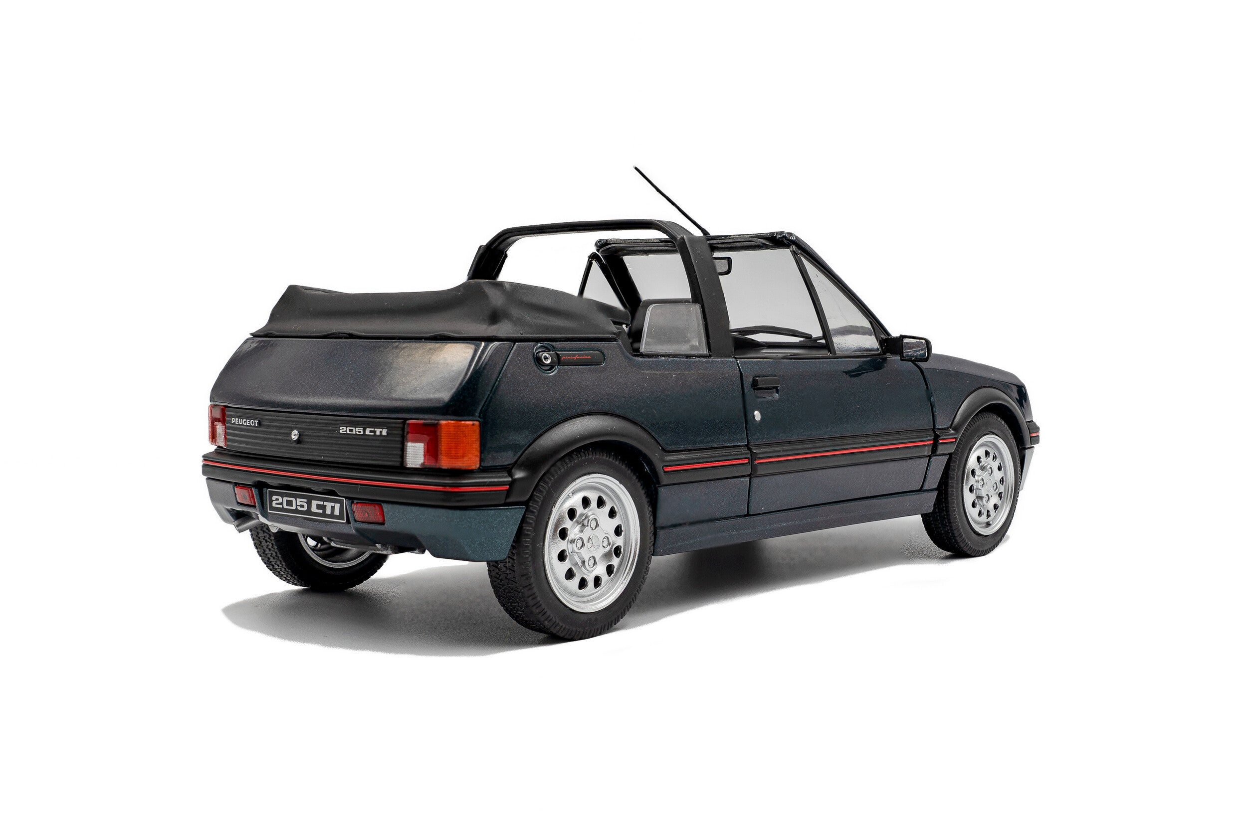 Solido 1:18 Diecast - 1986 Peugeot 205 CTi (Mk1) GTi 1.6 Cabriolet, Blue Green Metallic - S1806204