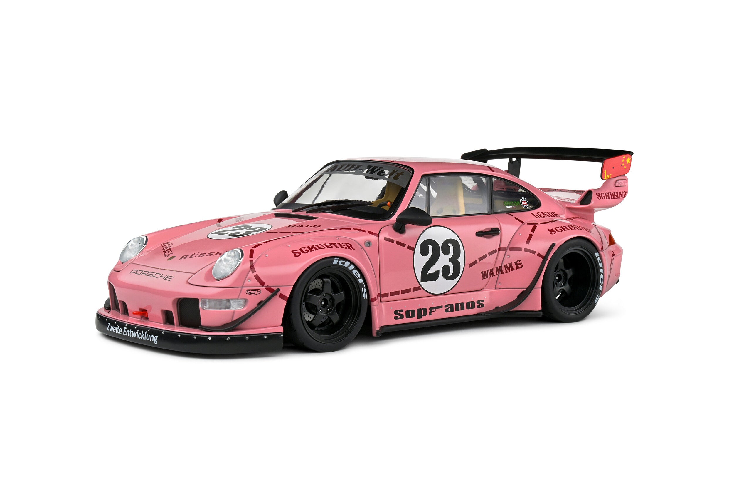 SOLIDO 1:18 Scale - 2020 Porsche 911 RWB Bodykit Sopranos, Pink - S1808503