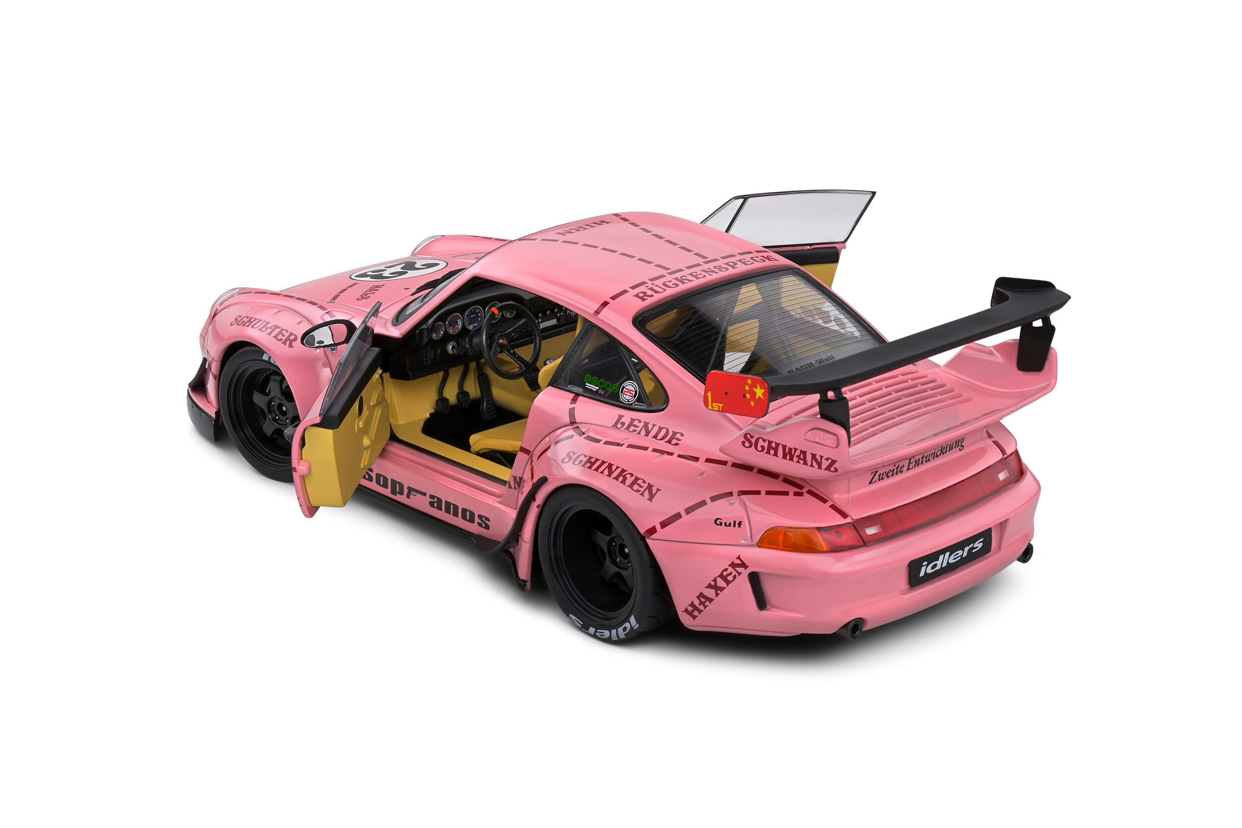 SOLIDO 1:18 Scale - 2020 Porsche 911 RWB Bodykit Sopranos, Pink - S1808503