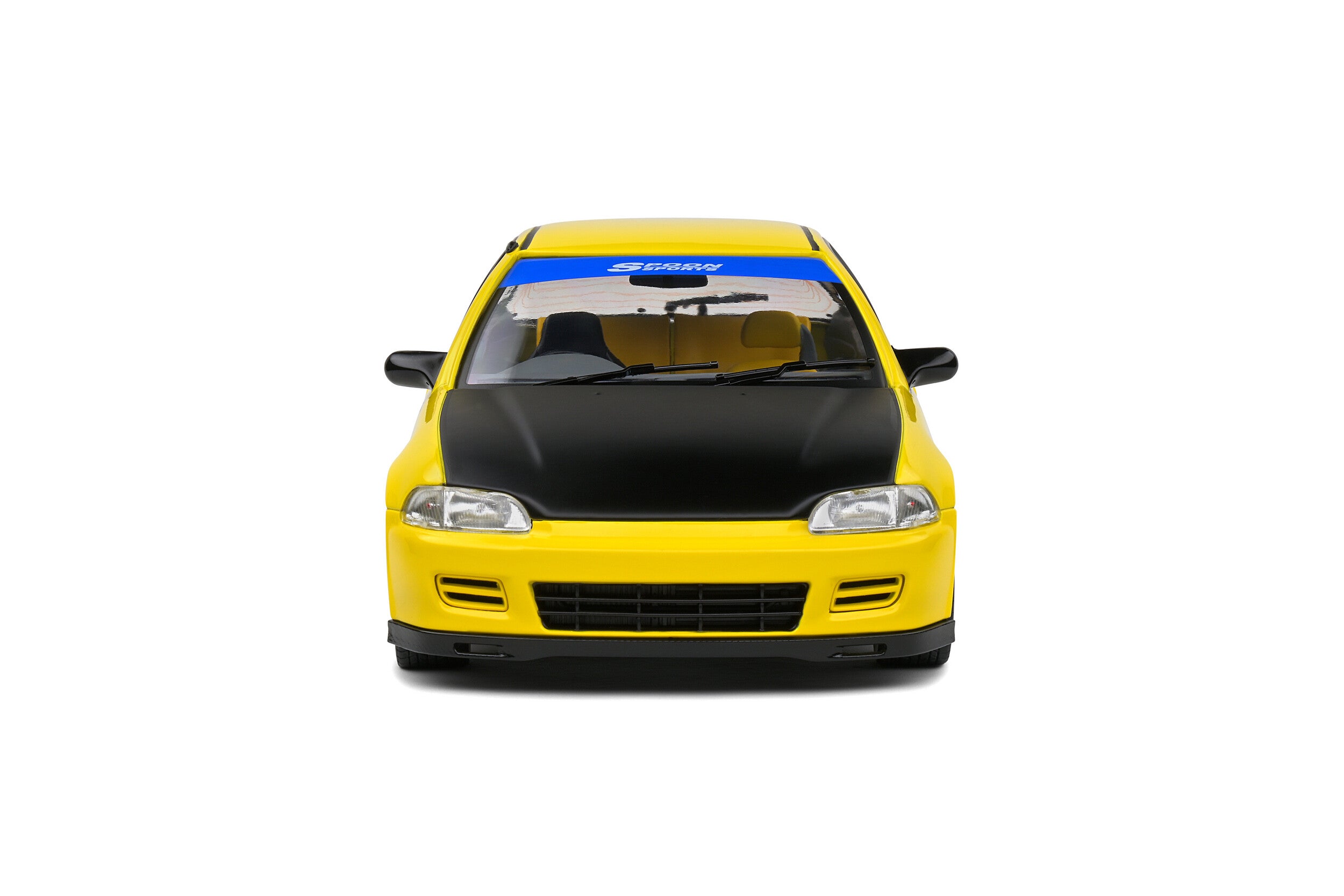 SOLIDO 1:18 Scale Diecast Model Car - 1991 Honda Civic EG6 Spoon Version in Yellow Carnival/Black - 1810402