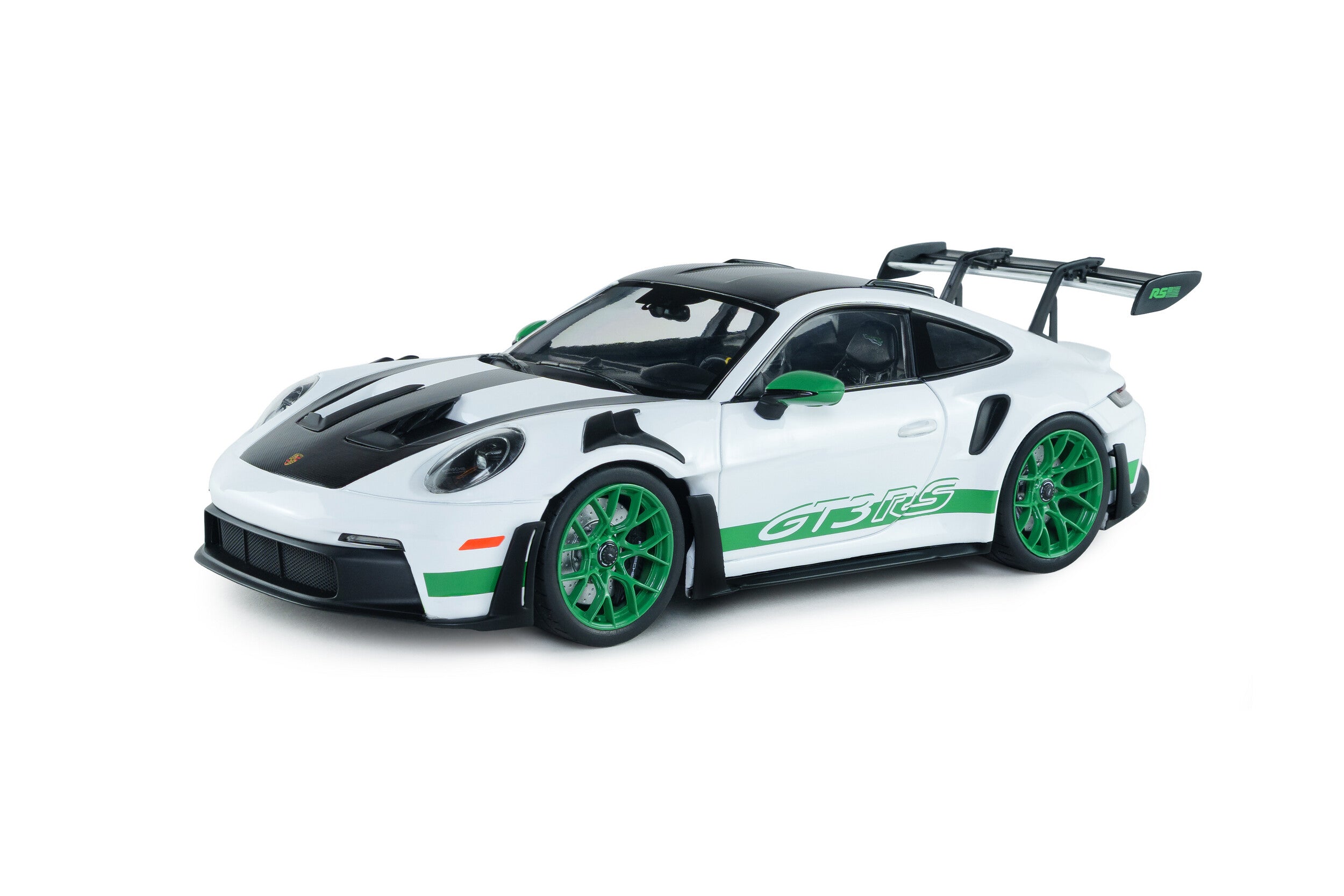SOLIDO 1:18 Scale Diecast Model, 2024 Porsche 911 GT3 RS, Tribute to Carrera RS Package - White/Green - S1812107