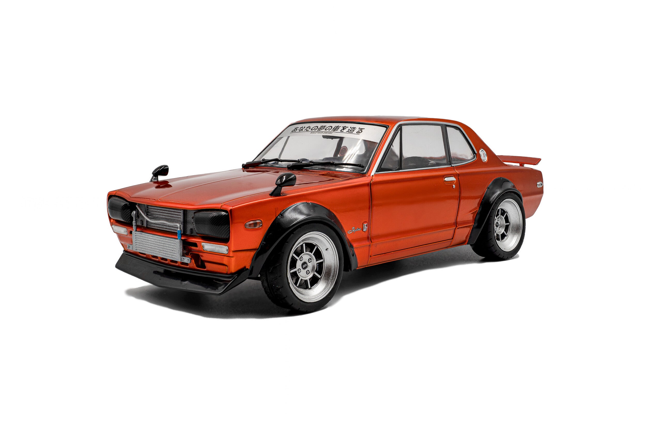 SOLIDO 1:18 Scale - 1970 Nissan Skyline (C10) Hakosuka SOLIDO WORKS – Orange Metallic - S1813003