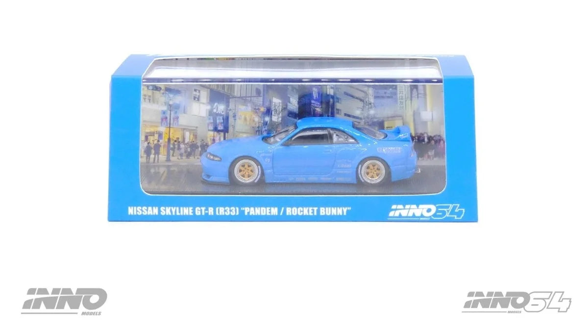 INNO64 1:64 Nissan Skyline GT-R (R33) Pandem / Rocket Bunny, Blue - IN64-R33P-BLU