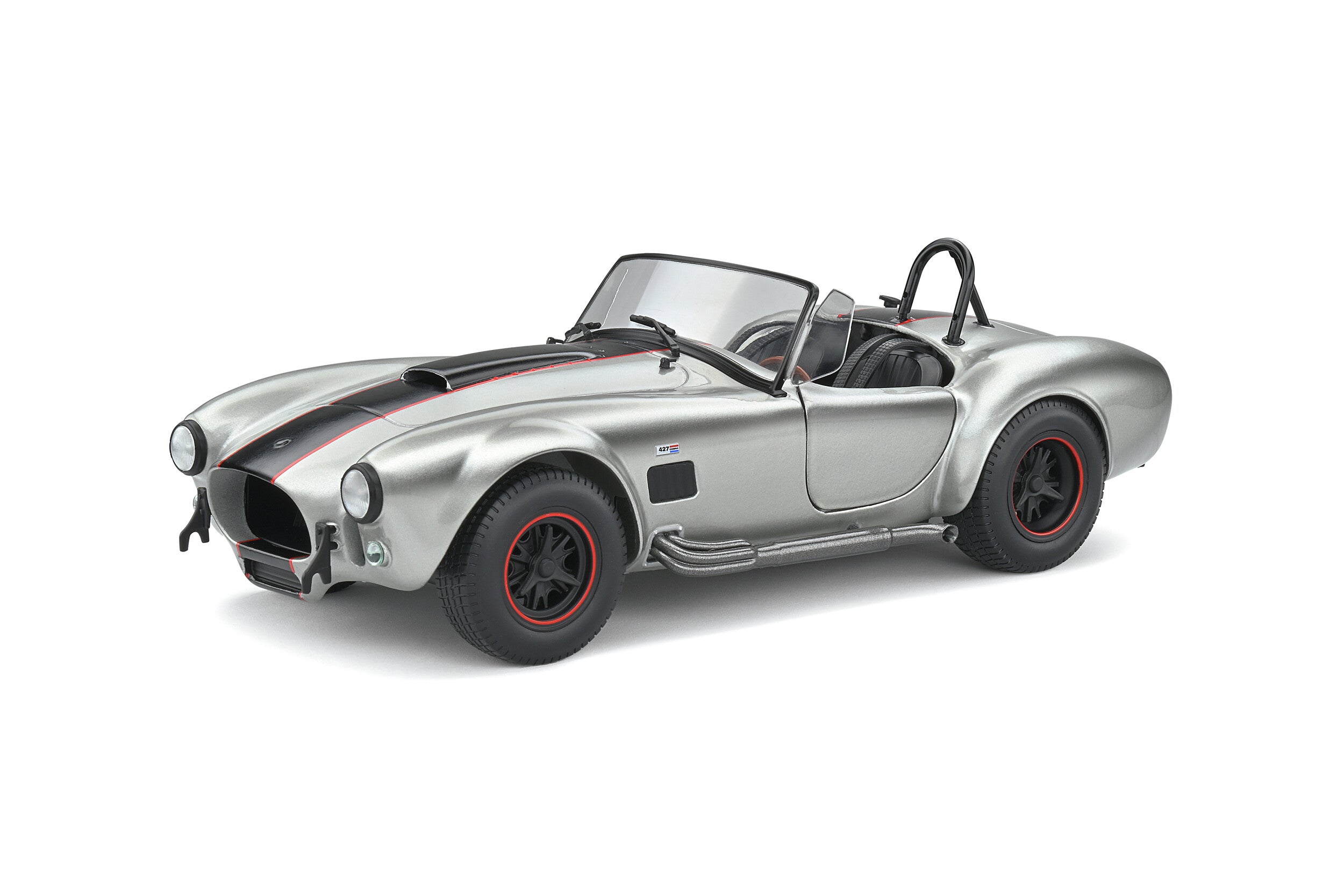 SOLIDO 1:18 Scale Diecast Model Car - 1965 Shelby Cobra 427 MKII - Custom Silver