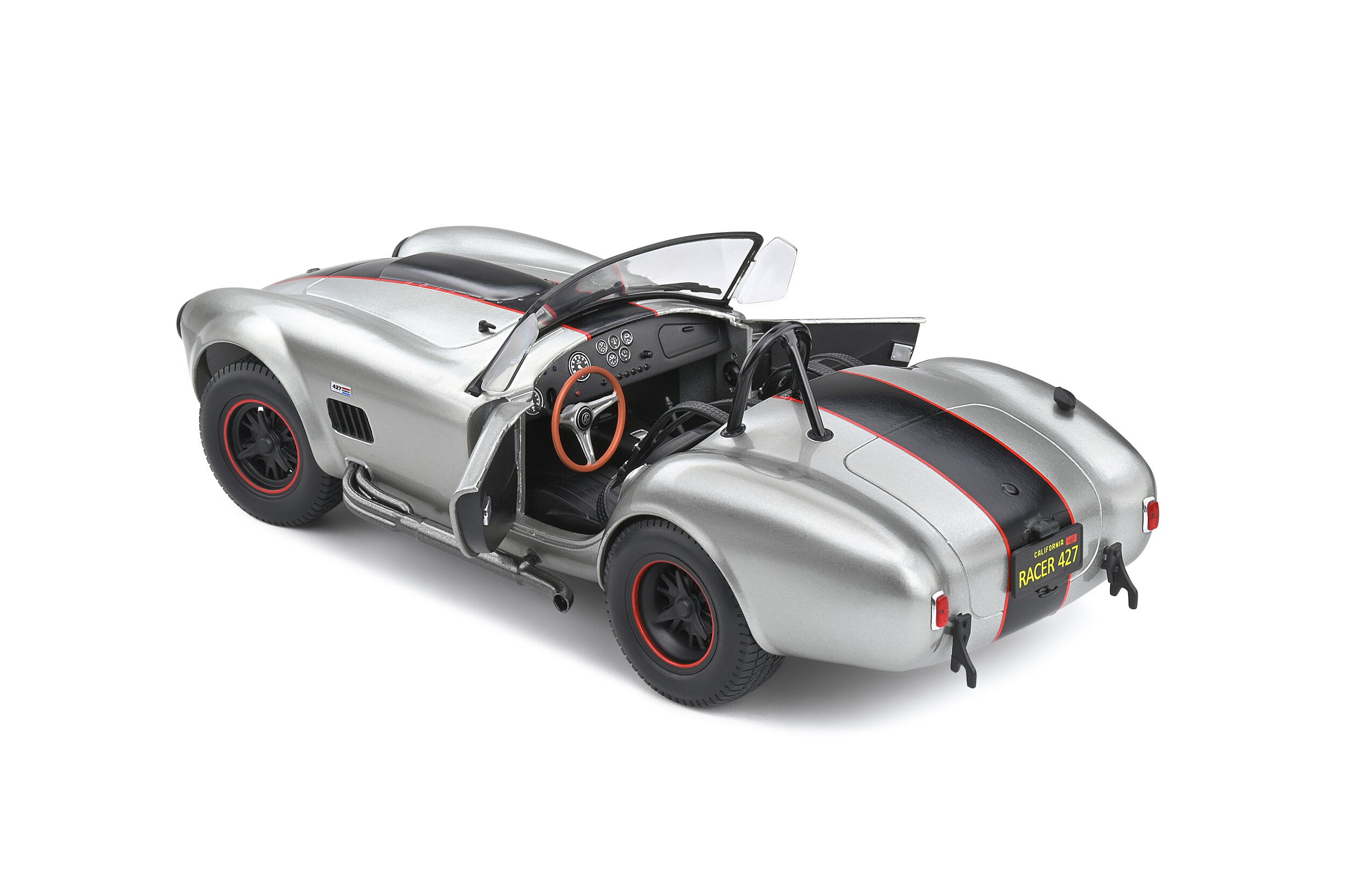 SOLIDO 1:18 Scale Diecast Model Car - 1965 Shelby Cobra 427 MKII - Custom Silver