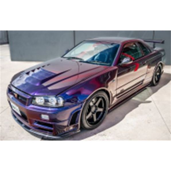 SOLIDO 1:18 Scale Diecast, 1999 Nissan Skyline (R34) GT-R Z Tune, Midnight Purple - S1804311