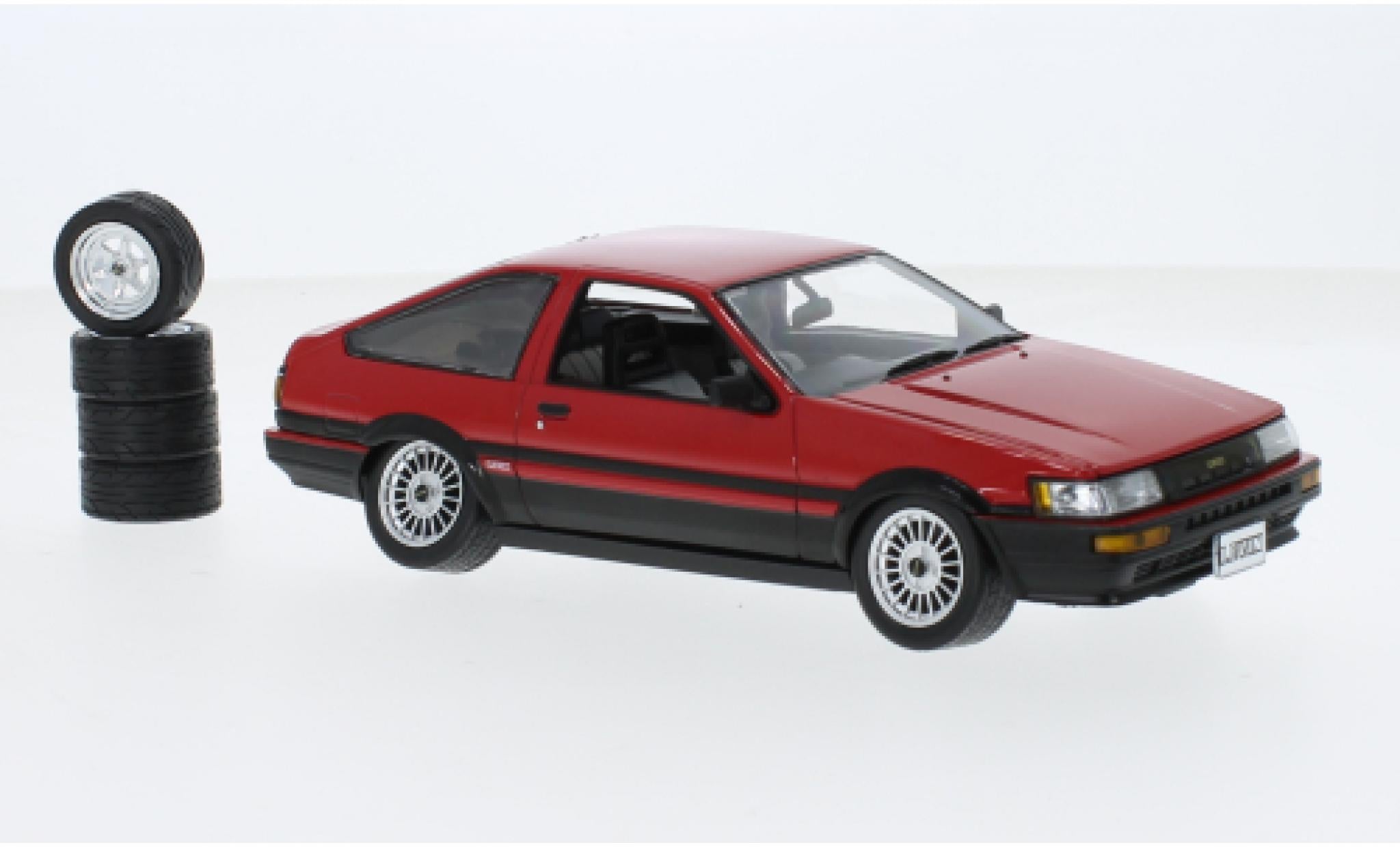 Sunstar 1:24 Scale Diecast 51002, 1985 Toyota Corolla Levin (AE86) – Red/Black