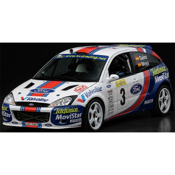 Top Marques 1:18 Scale - Ford Focus RS WRC #3 Sainz/Moya 2nd Monte Carlo Rally 2001 - TOP166A